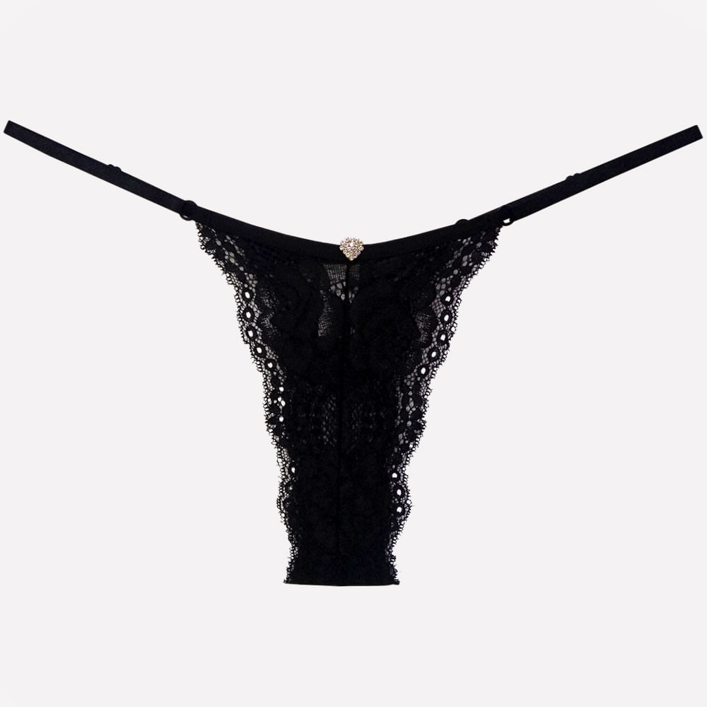 Mulheres Com Calcinha Fio Dental Calcinha Sexy Fio Dental em Renda com Regulagem - sensuallelingerie