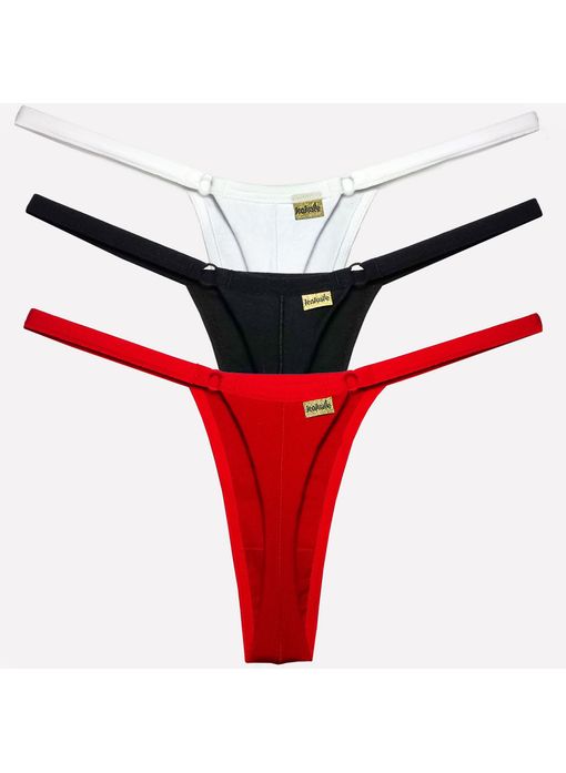 Kit 3 calcinhas tanga sexy bordada - R$ 26.00, cor Multicolor (branca,  vermelha, de algodao) #131465, compre agora