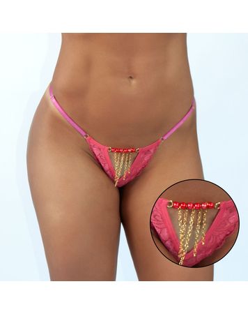 Calcinha-em-Renda-com-Detalhe-de-Corrente-Frontal-em-Biju---Pink