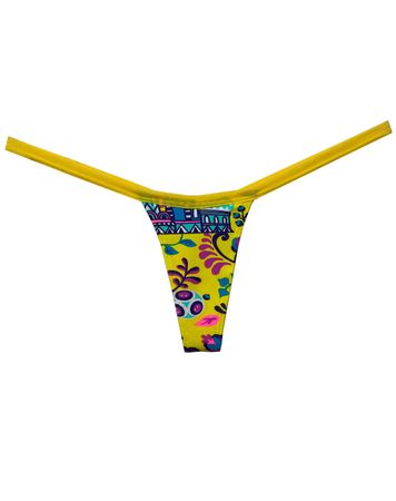 Micro-Calcinha-Fio-Dental-Regulavel-Mini-Tanga-para-Academia----Amarelo